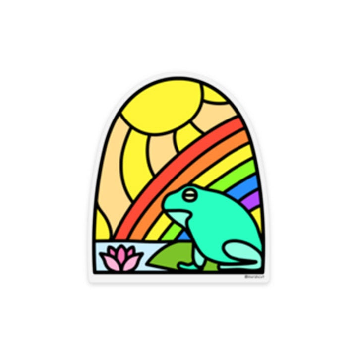 Whites Dumpy Tree Frog Stained Glass Sticker
