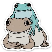 "Best Friends" Two Dumpy Whites Tree Frogs Sticker