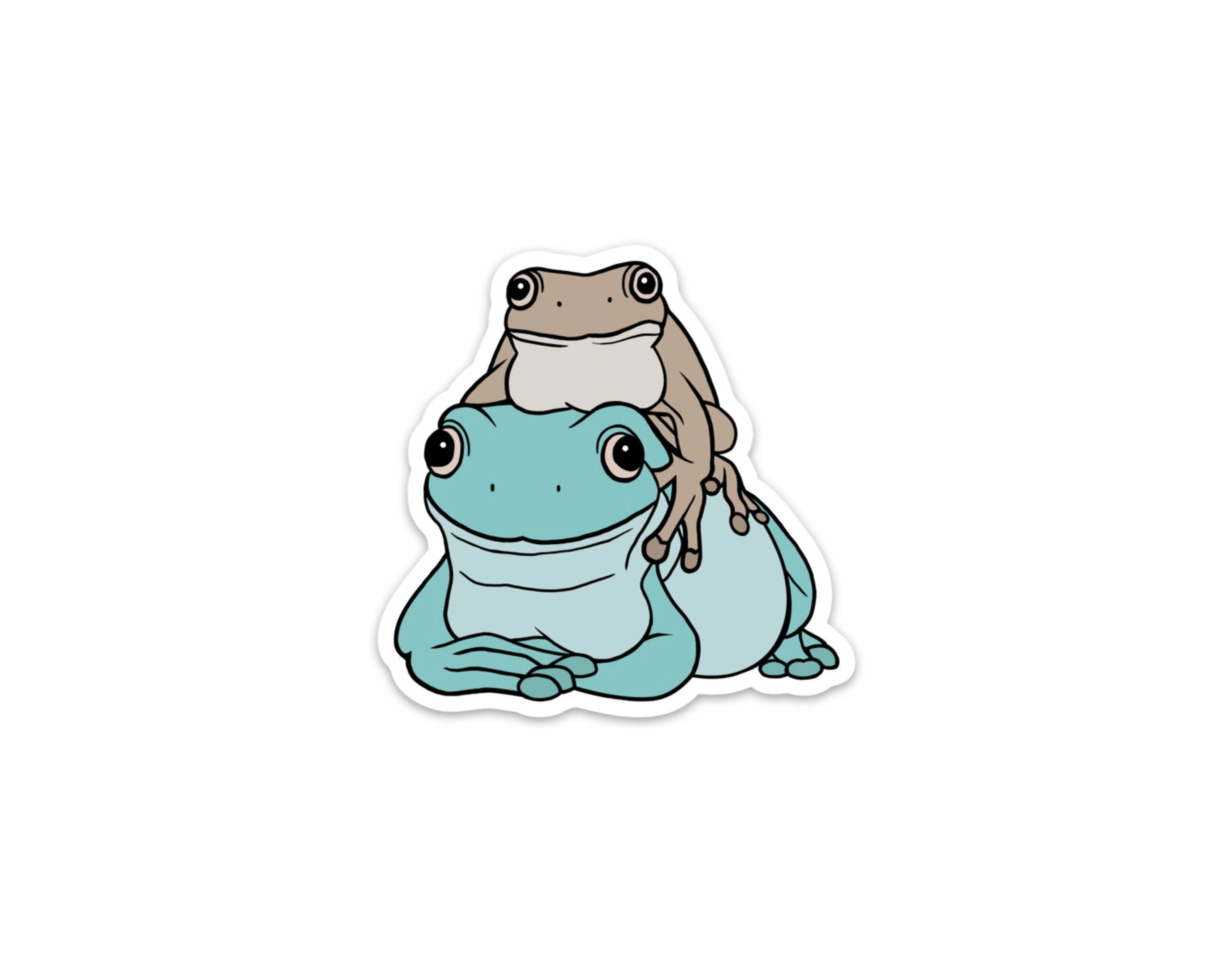 "Best Friends" Two Dumpy Whites Tree Frogs Sticker