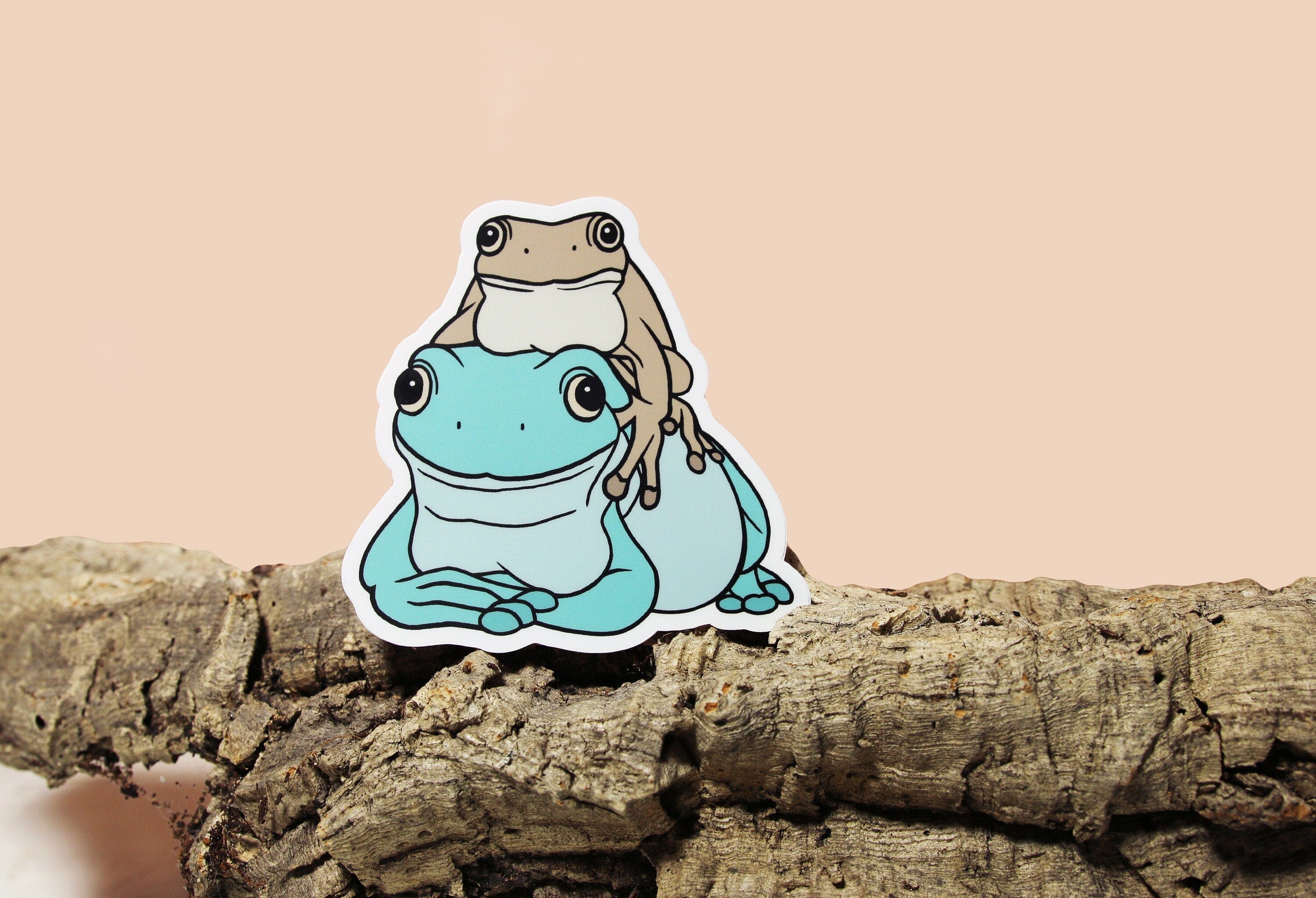 "Best Friends" Two Dumpy Whites Tree Frogs Sticker