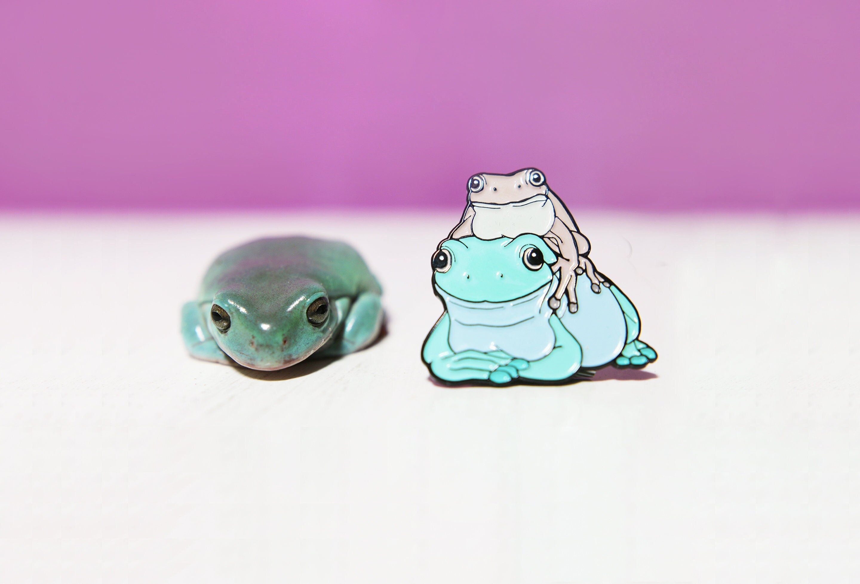 White's Tree Frog Dumpy Tree Frog Friendship Enamel Lapel Pin